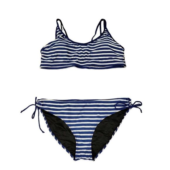 Bikini Sexy Plus Size Blue White Striped BRAND NEW Bathing Swim Suit Two Piece - Picture 11 of 11